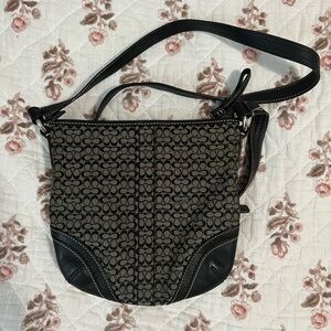 Coach black canvas crossbody bag (working zipper, like new)